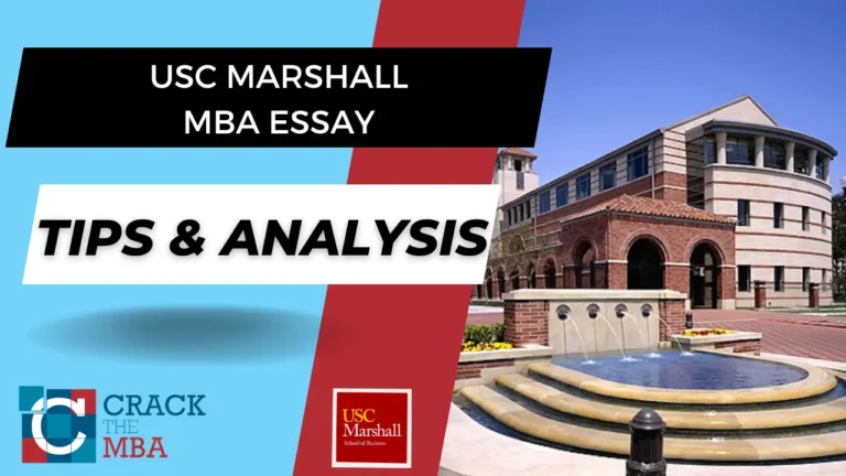 USC Marshall MBA Essay Tips & Analysis 2026-2027